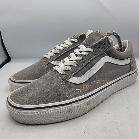 Vans Old Skool Mens 9.5 Gray White Sneaker Shoes Skate Casual Walking Outdoors - Picture 4 of 13